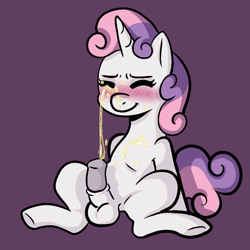 Size: 1000x1000 | Tagged: explicit, artist:vodkamewtwoni, sweetie belle, female, filly, foal, foalcon, futa, futa filly, futa sweetie belle, g4, imported from derpibooru, intersex, nudity, penis, piss on face, pissing, pissing on face, pissing on self, pony, solo, unicorn, urine