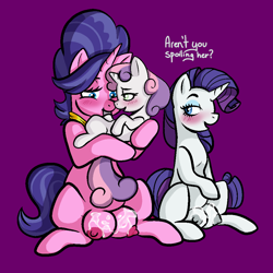 Size: 1000x1000 | Tagged: explicit, artist:vodkamewtwoni, rarity, sweetie belle, aftersex, age difference, blowjob, commission, cookie crumbles, crotchboobs, cum, cum on crotchboobs, dialogue, female, filly, foal, foalcon, futa, futa filly, futa sweetie belle, g4, imported from derpibooru, incest, intersex, mare, mare on filly, mare on futa, mother and child, mother and daughter, nipples, nudity, oral, penis, pony, raricest, sex, ship:cookiebelle, unicorn