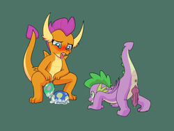 Size: 8000x6000 | Tagged: explicit, artist:chedx, spike, all fours, anus, ass up, blushing, clitoris, commission, dragon, dragon dick, dragon egg, drool, duo, egg, egg laying, erection, fangs, female, foalcon, g4, genital slit, horns, imported from derpibooru, knot, looking at something, looking down, male, nudity, open mouth, oviposition, penis, precum, raised tail, ship:spolder, shipping, simple background, smiling, smolder, spread legs, spread pussy, spreading, squatting, squint, straight, tail, tongue out, vagina, vaginal secretions, voyeur, voyeurism, vulva, wide eyes, wings
