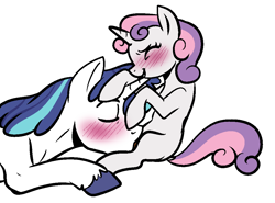 Size: 1000x738 | Tagged: questionable, artist:vodkamewtwoni, shining armor, sweetie belle, age difference, big dom small sub, blushing, colored, cunnilingus, duo, eyes closed, female, filly, flat colors, foal, foalcon, g4, imported from derpibooru, infidelity, infidelity armor, male, oral, pony, sex, ship:shiningbelle, ship:sweetiearmor, shipping, simple background, size difference, soft color, softcore, stallion, stallion on filly, straight, this will end in jail time, unicorn, white background
