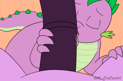 Size: 1280x845 | Tagged: explicit, artist:caluriri, spike, twilight sparkle, animated, digital art, dragon, dusk shine, female, foalcon, g4, gay, gif, half r63 shipping, horsecock, imported from derpibooru, licking, licking cock, male, nudity, oral, penis, pony, rubbing, rule 63, sex, ship:duskspike, ship:twispike, shipping, stallion, tongue out, unicorn