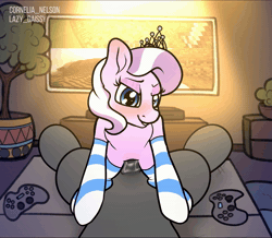 Size: 2000x1750 | Tagged: explicit, artist:cornelia_nelson, artist:lazy_daissy, diamond tiara, abdominal bulge, absurd file size, age difference, animated, clothes, cowgirl position, creampie, cum, cumming, earth pony, female, femdom, filly, foal, foalcon, foaldom, g4, imported from derpibooru, male, male pov, malesub, moaning, moaning in pleasure, offscreen character, offscreen male, penetration, pony, pov, sex, socks, sound, stallion, stallion on filly, straight, striped socks, submissive, vaginal, webm