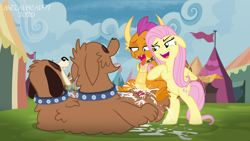 Size: 8000x4500 | Tagged: explicit, artist:metalhead97, fluttershy, ahegao, bedroom eyes, bestiality, canine penis, canine sex, collar, commission, cum, cum on body, cum on floor, cum on self, cumming, cumsplosion, devious, dog, dragon, dragoness, drool, drool string, exhibitionism, eyes closed, female, foalcon, g4, holding, imported from derpibooru, interspecies, legs in air, lidded eyes, looking down, male, mare, messy, multiple heads, my little pony: friendship is magic, nudity, open mouth, orgasm, orthros, penetration, penis, public nudity, public sex, salivating, season 4, sex, show accurate, show accurate porn, simultaneous orgasm, smolder, smolthros, spread legs, spreading, standing, straight, teaching, tongue out, trade ya!, two heads, vaginal, vaginal orgasm, vein, veiny cock