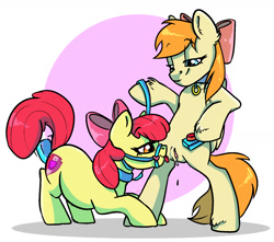 Size: 1711x1511 | Tagged: explicit, artist:ali-selle, apple bloom, oc, oc:deliambre, age difference, applecest, bdsm, bloomsub, bridle, canon x oc, collar, commission, cunnilingus, cute, cute porn, earth pony, female, femdom, femsub, foalcon, g4, imported from derpibooru, incest, insertion, leash, lesbian, mother and child, mother and daughter, nudity, oral, pegasus, pet play, pony, pussy milking, remote controlled vibrator, sex, sex slave, sex toy, slave, submissive, tack, the cmc's cutie marks, vaginal secretions, vibrator, vulva, ych result