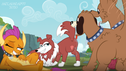 Size: 8000x4500 | Tagged: explicit, artist:metalhead97, anus, bestiality, butt, canine penis, canine sex, changeling, collar, collie, collie ocellus, commission, disguise, disguised changeling, dog, dragon, dragoness, female, femsub, foalcon, g4, grin, imminent sex, implied bestiality, imported from derpibooru, interspecies, kinky, lesbian, lidded eyes, looking at each other, masturbation, multiple heads, nudity, ocellus, one eye closed, orthros, penis, plot, precum, presenting, rubbing, shapeshifting, ship:smolcellus, shipping, show accurate, simplistic anus, smiling, smolder, smolthros, submissive, surprised, sweet feather sanctuary, tail wag, this will end in snu snu, transformed, trio, two heads, vaginal secretions, vein, veiny cock, vulva, wink