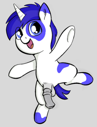 Size: 724x949 | Tagged: explicit, artist:heretichesh, oc, oc:livvy, balls, colt, floppy, foal, foalcon, imported from derpibooru, male, nudity, oc only, penis, pony, smiling, solo, solo male, unicorn