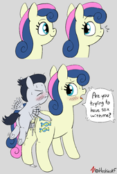 Size: 946x1402 | Tagged: explicit, artist:heretichesh, age difference, anus, blank flank, blushing, bon bon, buzzing wings, colt, colt on mare, comic, creampie, cum, dialogue, doggy style, dripping, dripping cum, dubious consent, duo, earth pony, female, femboy on female, foal, foalcon, from behind, g4, imported from derpibooru, male, mare, nudity, orgasm, pegasus, penetration, pony, reverse foalcon, rumble, sex, size difference, straight, straight shota, surprise sex, sweat, sweetie drops, text, this will end in pregnancy, vaginal, vaginal creampie, vulva, wings