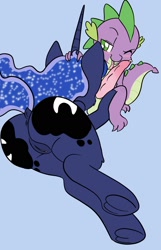 Size: 1080x1677 | Tagged: explicit, artist:steelsoul, princess luna, spike, alicorn, anus, big penis, butt, dock, dragon, erection, female, foalcon, frog (hoof), g4, human vulva on pony, imported from derpibooru, impossibly large penis, male, moonbutt, nudity, one eye closed, penis, plot, ponut, pony, ship:spiluna, shipping, straight, tongue out, vulva