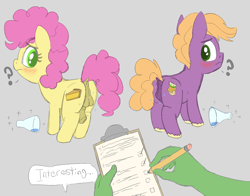 Size: 1421x1114 | Tagged: explicit, artist:heretichesh, oc, oc:anon, anus, beaker, blushing, clipboard, colt, cuntboy, cuntboy little mac, dialogue, dock, earth pony, equal opportunity lewd, female, filly, foal, foalcon, g4, gender swap potion, human, imported from derpibooru, intersex, li'l cheese, little mac, male, my little pony: friendship is magic, nudity, pencil, penis, pony, potion, presenting, rule 63, science, sketch, text, the last problem, vulva