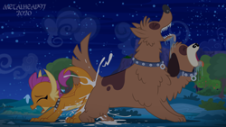 Size: 8000x4500 | Tagged: explicit, artist:metalhead97, all fours, bestiality, collar, commission, creampie, cum, cum everywhere, cumming, cumsplosion, dog, dragon, drool, eyes closed, female, femsub, foalcon, from behind, g4, imported from derpibooru, interspecies, knot, knotting, lock, male, multiple heads, night, nudity, open mouth, orgasm, orgasm cumshot, orthros, penetration, penis, salivating, sex, show accurate, show accurate porn, smolder, smolthros, straight, submissive, sweet feather sanctuary, tongue out, two heads, vaginal