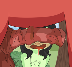 Size: 1000x922 | Tagged: explicit, artist:happy harvey, oc, oc:filly anon, balls, big macintosh, blushing, bush, can't see the haters, chest fluff, cloud, colored, drool, earth pony, female, filly, foal, foalcon, g4, grass, horsecock, imported from derpibooru, male, medial ring, nudity, penis, penis on face, phone drawing, pony, precum, prize on the eyes, sheath, spotted dick, stallion, these aren't my glasses, tree, vein, vein bulge