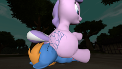 Size: 1280x720 | Tagged: questionable, artist:mrm, diamond tiara, oc, oc:rozyfly, 3d, butt, canon x oc, diamond buttiara, diamondfly, dominatiara, earth pony, faceful of ass, facesitting, facesitting on rozy fly, female, femdom, filly, filly on stallion, foal, foalcon, g4, imported from derpibooru, lesbian, male, plot, pony, prize on the eyes, reverse foalcon, shipping, sitting on person, sitting on pony, source filmmaker, stallion, straight