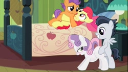 Size: 1920x1080 | Tagged: explicit, artist:an-tonio, artist:angrymetal, artist:sasukex125, editor:angrymetal, apple bloom, sweetie belle, balls, bedroom eyes, blushing, colt, colt on filly, doggy style, earth pony, edit, enjoying, female, filly, foal, foal orgy, foalcon, from behind, g4, group sex, happy sex, imported from derpibooru, looking at each other, male, missionary position, nudity, pegasus, pony, rumble, sex, ship:rumbelle, ship:tenderbloom, shipping, straight, tender taps, unicorn