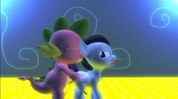 Size: 1024x575 | Tagged: explicit, artist:undeadponysoldier, spike, 3d, alternate version, anal, analingus, analingus on male, dragon, dragon on pony action, eyes closed, foalcon, g4, gay, gmod, horsecock, imported from derpibooru, interspecies, looking at each other, male, male on male analingus, nudity, oral, pegasus, penetration, penis, pony, rumble, sex, ship:rumblespike, shipping, tongue out