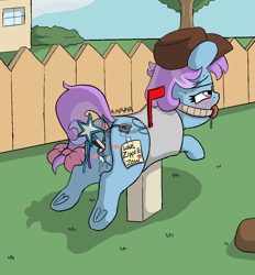 Size: 1018x1099 | Tagged: explicit, artist:heretichesh, oc, oc:paperclip, anal insertion, anus, ballgag, blank flank, blushing, bondage, butt, dock, double insertion, double vaginal insertion, drool, female, filly, foal, foalcon, frog (hoof), gag, hat, imported from derpibooru, insertion, mailbox, mailmare, multiple insertion, multiple vaginal insertion, nudity, oc only, outdoors, pegasus, plot, pony, public, sex toy, solo, solo female, stuck, sweat, text, triple insertion, underhoof, vaginal insertion, vaginal secretions, vibrator, vulva, wand