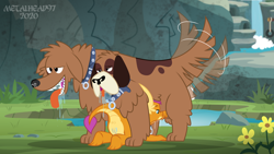 Size: 8000x4500 | Tagged: explicit, artist:metalhead97, all fours, anus, bestiality, clitoral hood, clitoris, collar, commission, dog, dragon, drool, eyes closed, female, femsub, foalcon, from behind, g4, imported from derpibooru, interspecies, multiple heads, nudity, open mouth, oral, orthros, salivating, sex, show accurate, show accurate porn, smolder, smolderriere, smolthros, submissive, sweet feather sanctuary, tail wag, tongue out, two heads, vaginal secretions