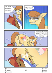 Size: 1731x2418 | Tagged: explicit, artist:amaichix, button mash, oc, oc:cream heart, comic:smash the mare, age difference, anal creampie, anus, butt, canon x oc, child, clitoris, colt, comic, creambutt, creampie, cum, earth pony, earth pony oc, female, foal, foalcon, g4, imported from derpibooru, incest, male, mare, mare on colt, milf, mother, mother and child, mother and son, nudity, parent and child, parent and foal, plot, pony, ship:buttoncest, shipping, son, straight, straight shota, vagina, vulva