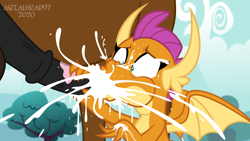 Size: 8000x4500 | Tagged: explicit, artist:metalhead97, :>=, angry dragon, balls, bedroom eyes, bestiality, blowjob, creampie, cum, cum in mouth, cum in nose, cum out nose, cum shower, cumming, cumming on face, dragon, dragoness, dragoness on stallion, female, foalcon, g4, horse, horsecock, imported from derpibooru, interspecies, looking at you, male, messy, mistakes were made, mottled genitals, nudity, oral, oral creampie, oral penetration, penis, precum, puffy cheeks, sex, show accurate, show accurate porn, size difference, smolder, straight, swallow, swallowing, swallowing cum, tongue out