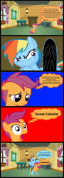Size: 1000x2770 | Tagged: explicit, grimdark, artist:besttubahorse, artist:dasprid, artist:jeatz-axl, artist:moongazeponies, artist:mpnoir, artist:rainbowcrab, artist:scootabuser, artist:togekisspika35, artist:vector-brony, editor:scootabuser, rainbow dash, scootaloo, abuse, anal insertion, bipedal, blue body, blue coat, blue fur, blue pony, blue wings, buzzing wings, clubhouse, comic, crusaders clubhouse, crying, ears back, ears up, edit, evil, evil smile, female, female on female rape, filly, floppy ears, foal, foalcon, folded wings, g4, grin, imported from derpibooru, insertion, looking down, magenta eyes, magenta hair, magenta mane, magenta tail, mare, multicolored hair, multicolored mane, nose in the air, open mouth, orange body, orange coat, orange fur, orange pony, orange wings, pegasus, pony, purple eyes, rainbow dash is best facemaker, rainbow dash raping scootaloo, rainbow douche, rainbow grinch, rainbow hair, rape, sad, scootabuse, scootasad, sex, sex toy, shocked, sitting, smiling, speech bubble, standing up, strapon, surprise buttsex, surprise sex, tail, tail aside, teary eyes, vector, vector edit, wavy mouth, wings