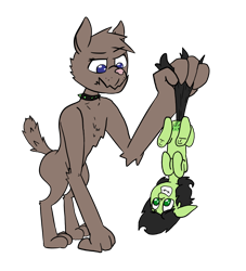 Size: 700x770 | Tagged: explicit, artist:happy harvey, oc, oc:filly anon, butt, casual nudity, collar, diamond dog, diamond dog oc, earth pony, female, filly, foal, foalcon, grin, held up, holding a pony, imported from derpibooru, looking down, looking up, nervous, nervous smile, nudity, oc only, phone drawing, plot, pony, simple background, smiling, transparent background, vulva
