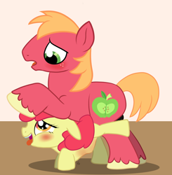Size: 1441x1471 | Tagged: explicit, artist:ponykittenboi, apple bloom, abdominal bulge, age difference, applecest, balls, belly blush, big dom small sub, big macintosh, blushing, brother and sister, earth pony, female, filly, first time, foal, foalcon, g4, imported from derpibooru, incest, male, nudity, obscured penetration, penetration, pony, ship:macbloom, shipping, show accurate, show accurate porn, siblings, size difference, stallion, stallion on filly, straight