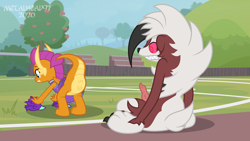 Size: 8000x4500 | Tagged: explicit, artist:metalhead97, alternate design, alternate version, anus, ass, butt, canon x pokémon, cheerleader smolder, clothes, commission, crossover, dragon, dragoness, duo, female, foalcon, g4, imminent sex, imported from derpibooru, labia, leaning, leaning forward, looking at each other, looking back, lycanroc, male, midnight lycanroc, nudity, penis, picking up, pokémon, precum, presenting, presenting anus, presenting pussy, show accurate, show accurate porn, skirt, smiling, smolder, smolderriere, smolycanroc, straight, teasing, this will not end well, vagina, vaginal secretions, vulva