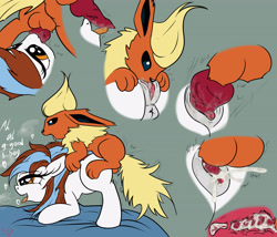 Size: 4200x3600 | Tagged: explicit, artist:littlenaughtypony, oc, oc:ember the flareon, oc:marylin, anatomically correct, anus, balls, blowjob, canine penis, cervical penetration, cervix, clitoris, creampie, crossover, cum, cunnilingus, female, filly, flareon, foal, foalcon, good boy, imported from derpibooru, internal cumshot, interspecies, knot, knotted penis, knotting, male, nudity, oc only, oral, penetration, penis, pokémon, pony, pony on pokémon action, sex, straight, vagina, vaginal, vaginal secretions, vulva, x-ray