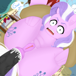 Size: 3840x3840 | Tagged: explicit, artist:rise_of_evil_69, diamond tiara, alternate version, anal, anatomically correct, anus, belly, belly button, big eyes, both cutie marks, butt, clitoris, cum, cum version, cumming, ear fluff, ears, earth pony, faic, female, filthy rich, foalcon, full anal nelson, full nelson, g4, high res, imported from derpibooru, incest, jewelry, looking at you, male, mare, nudity, penetration, penis, pink body, plot, pony, sex, straight, thighs, tiara, vulva