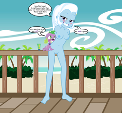 Size: 1009x937 | Tagged: questionable, artist:kingdark0001, artist:phucknuckl, spike, breasts, dialogue, dog, equestria girls, female, foalcon, g4, human, hundreds of users filter this tag, implied bestiality, imported from derpibooru, male, nipples, nudity, ship:spixie, shipping, show accurate, show accurate porn, softcore, spike the dog, straight, trixie