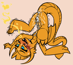 Size: 889x795 | Tagged: explicit, artist:soulcentinel, aftersex, blushing, creampie, cropped, cum, dragon, female, foalcon, g4, imported from derpibooru, smolder, smolderriere, solo, solo female