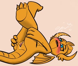 Size: 778x663 | Tagged: explicit, artist:soulcentinel, blushing, cropped, dragon, female, foalcon, g4, imported from derpibooru, nudity, smolder, smolderriere, solo, solo female, vaginal secretions, vulva