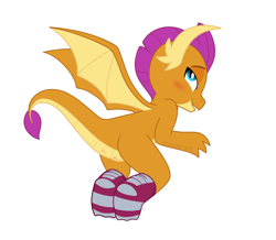 Size: 1413x1231 | Tagged: explicit, artist:hairgrape, anus, blushing, clothes, dead source, dragon, dragoness, female, foalcon, g4, imported from derpibooru, nudity, show accurate, show accurate porn, simple background, sitting, smolder, smolderriere, sock fetish, socks, solo, solo female, vagina, vulva, white background