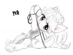 Size: 1350x1022 | Tagged: explicit, artist:darkstylerz, advertisement, clothes, commission, crotchboobs, cute, female, filly, foal, foalcon, hooves, imported from derpibooru, leotard, looking at you, nipples, nudity, playful, pony, rope, skin folds, solo, solo female, underhoof, your character here