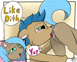 Size: 5000x4000 | Tagged: explicit, artist:nthdegr33, oc, anus, blushing, braces, clitoris, cunnilingus, dialogue, earth pony, female, foal, foalcon, imported from derpibooru, male, nudity, oc only, oral, pony, sex, straight, vulva, vulvar winking