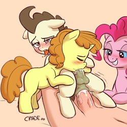 Size: 2200x2200 | Tagged: explicit, artist:crade, pinkie pie, age difference, anal, balls, bisexual, blowjob, blushing, brother and sister, cakecest, colt, creampie, cum, cum in mouth, earth pony, eyebrows, faceless male, female, female on male, filly, filly on colt, foal, foalcon, g4, gay, group sex, high res, human, human male, human male on colt, human on pony action, imported from derpibooru, incest, interspecies, male, nudity, offscreen character, oral, oral creampie, penetration, penis, pony, pound cake, precum, pumpkin cake, sex, ship:caketwincest, shipping, siblings, simple background, sisters, smiling, straight, sucked while fucked, threesome, tongue out, twincest, twins, unicorn, watching