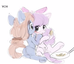 Size: 1250x1080 | Tagged: explicit, artist:darkstylerz, advertisement, commission, crotchboobs, duo, eyeball licking, female, foalcon, imported from derpibooru, nipples, nudity, pony, vagina, your character here