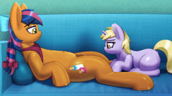 Size: 1280x720 | Tagged: explicit, artist:t.f.a.n.c.s., oc, oc:solar comet, age difference, animated, anus, bandana, belly button, big penis, canon x oc, clitoris, cum, dinky hooves, disguise, disguised changeling, erection, eyelashes, fat penis, female, filly, filly on stallion, foal, foalcon, g4, graveyard of comments, happy, happy sex, imported from derpibooru, licking, licking cock, magic, magical stimulation, magicjob, male, medial ring, no sound, nudity, oral, orgasm, pegasus, penis, penis on face, pony, reverse foalcon, sex, side anus, size difference, small dom big sub, smiling, stallion, straight, thick penis, tongue out, unicorn, vulva, vulvar winking, webm
