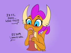 Size: 8000x6000 | Tagged: explicit, artist:imposter dude, artist:sfm eclipse, big macintosh, big penis, blowjob, blushing, color edit, colored, dialogue, dragon, earth pony, edit, female, foalcon, g4, good girl, handjob, horsecock, imported from derpibooru, male, male pov, nervous, nudity, offscreen character, oral, penis, pony, pov, sex, simple background, smolder