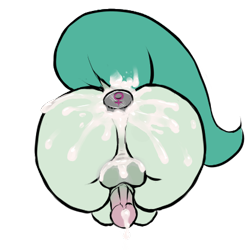 Size: 416x416 | Tagged: explicit, artist:multiverseequine, oc, oc:emerald jewel, aftersex, anal insertion, balls, bukkake, butt, butt only, buttplug, colt, colt quest, creampie, cum, derpibooru exclusive, earth pony, earth pony oc, excessive cum, foal, foalcon, implied gay, imported from derpibooru, insertion, male, nudity, oc only, penis, plot, pony, rear view, sex toy, simple background, solo, solo male, transparent background