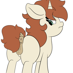 Size: 3000x3000 | Tagged: explicit, artist:vanifl, oc, oc:vanilla flavor, anatomically correct, anus, butt, covering, dock, edit, female, filly, foal, foalcon, high res, imported from derpibooru, looking at you, looking back, looking back at you, nudity, oc only, plot, ponut, pony, puckered asshole, simple background, solo, solo female, tail covering, transparent background, unicorn, vulva