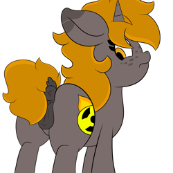 Size: 3000x3000 | Tagged: explicit, artist:vanifl, oc, oc:nuclear fusion, anus, butt, covering, cutie mark, dark genitals, dock, female, filly, foal, foalcon, high res, imported from derpibooru, looking at you, looking back, looking back at you, nudity, oc only, plot, ponut, pony, puckered asshole, simple background, solo, solo female, tail covering, transparent background, unicorn, vulva