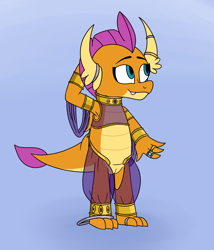 Size: 2610x3042 | Tagged: explicit, artist:aaron amethyst, anklet, armband, armpits, clothes, collar, dragon, female, foalcon, g4, high res, imported from derpibooru, jewelry, nudity, see-through, smolder, solo, solo female, toe ring, vulva, wristband