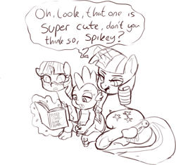 Size: 920x866 | Tagged: explicit, artist:crade, spike, twilight sparkle, age difference, bad parenting, blushing, casual masturbation, dragon, female, foalcon, fun for the whole family, g4, imported from derpibooru, infidelity, magazine, male, masturbation, milf, mutual masturbation, nudity, penis, pony, ship:spelvet, shipping, straight, trio, twilight velvet, unicorn, vaginal secretions, vulva, wingless spike