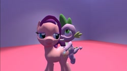 Size: 1024x575 | Tagged: questionable, artist:undeadponysoldier, spike, bedroom eyes, crack shipping, dragon, earth pony, female, foalcon, g4, imported from derpibooru, interspecies, male, mare, milf, penetration, pony, sex, ship:spich, shipping, softcore, spoiled rich, straight, vaginal