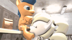 Size: 640x360 | Tagged: explicit, artist:php106, oc, oc:luftkrieg, 3d, adorabase, animated, bedroom eyes, blowjob, canon x oc, colt, cute, earth pony, female, filly, filly on colt, first base, firstkrieg, foal, foalcon, g4, gif, imported from derpibooru, licking, licking cock, male, nudity, ocbetes, oral, pegasus, penis, pony, sex, ship:firstkrieg, shipping, sitting, source filmmaker, straight, tongue out