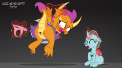 Size: 8000x4500 | Tagged: explicit, artist:metalhead97, alternate version, anus, ass, assisted exposure, bad touch, blushing, blushing profusely, butt, cheerleader outfit, cheerleader smolder, clitoral hood, clitoris, clothes, dragon, dragoness, embarrassed, embarrassed nude exposure, embarrassed underwear exposure, exposed, exposing, eyes closed, female, foalcon, g4, gradient background, horn, imported from derpibooru, it's just a prank bro, laughing, lesbian, looking back, magic, magic abuse, magic aura, magical molestation, magical spreading, molestation, nudity, ocellus, open mouth, panties, panties removed, panties theft, partially undressed, personal space invasion, raised tail, restrained, revenge, ship:smolcellus, shipping, show accurate, show accurate porn, skirt, skirt lift, smolder, smolderriere, spread pussy, spreading, tail, underfoot, underwear, underwear removed, undressing, vagina, vaginal secretions, vulva