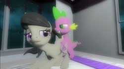 Size: 1024x575 | Tagged: questionable, artist:undeadponysoldier, spike, 3d, baby, baby dragon, baby dragon on mare, bed, bedroom eyes, doggy style, dragon, dragon on pony action, duo, duo male and female, earth pony, female, foalcon, from behind, g4, gmod, imported from derpibooru, interspecies, looking at each other, male, mare, night, octavia melody, penetration, pony, sex, ship:spiketavia, shipping, softcore, straight, vaginal, window, wingless spike