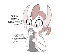 Size: 8000x6000 | Tagged: explicit, artist:imposter dude, big macintosh, big penis, blowjob, blushing, dialogue, dragon, earth pony, female, foalcon, g4, good girl, horsecock, imported from derpibooru, male, male pov, nudity, offscreen character, oral, partial color, penis, pony, pov, sex, simple background, smolder, white background