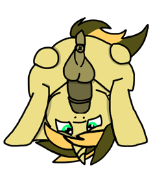 Size: 1496x1566 | Tagged: explicit, oc, oc:golden ray, anonymous artist, anus, autofellatio, balls, blowjob, foalcon, horsecock, imported from derpibooru, male, masturbation, nudity, oc only, oral, penis, pony, simple background, solo, solo male, transparent background