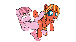 Size: 1920x1080 | Tagged: explicit, artist:daviscollus, oc, oc:cherry berry, oc:compu, belly button, cum, earth pony, female, female orgasm, females only, filly, filly on filly, foal, foalcon, from front, grin, imported from derpibooru, lesbian, nudity, orgasm, pegasus, pony, robot, robot pony, sex, simple background, simultaneous orgasm, smiling, transparent background, tribadism, vagina, vaginal orgasm, vaginal secretions, vulva